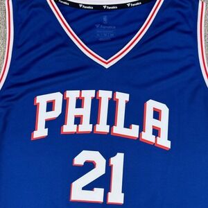 Fanatics Joel Embiid 21 Philadelphia 76ers NBA Basketball Jersey Blue Mens XL